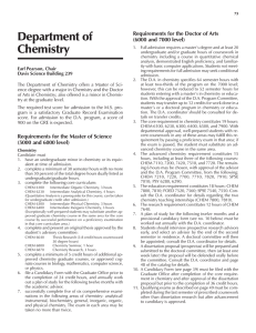 Department of Chemistry Requirements for the Doctor of Arts (6000 and 7000 level)