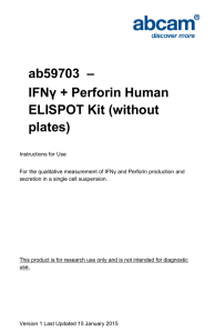 ab59703  – IFNγ + Perforin Human ELISPOT Kit (without plates)