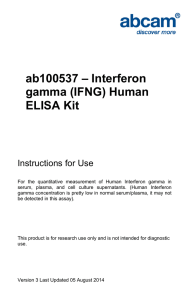 ab100537 – Interferon gamma (IFNG) Human ELISA Kit Instructions for Use