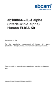 ab108864 – IL-1 alpha (Interleukin-1 alpha) Human ELISA Kit