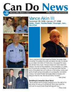 Vance Akin III December 29, 1938—January 27, 2008