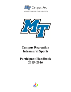 Campus Recreation Intramural Sports Participant Handbook