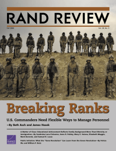 Breaking Ranks U.S. Commanders Need Flexible Ways to Manage Personnel