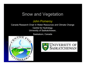 Snow and Vegetation J h P John Pomeroy