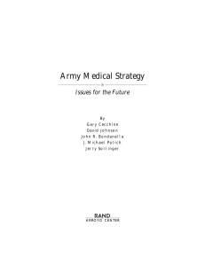 Army Medical Strategy R Issues for the Future ✺