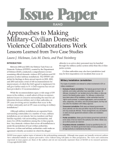 Issue Paper Approaches to Making Military-Civilian Domestic Violence Collaborations Work