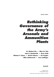 Rethinking Governance of the Army’s Arsenals and