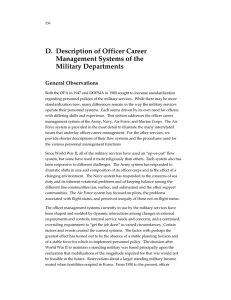 D. Description of Officer Career Management Systems of the Military Departments General Observations