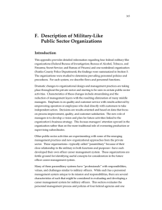 F. Description of Military-Like Public Sector Organizations Introduction