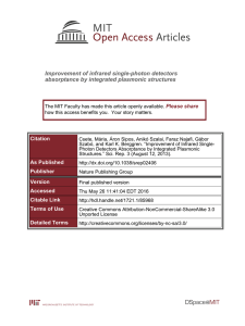 Improvement of infrared single-photon detectors absorptance by integrated plasmonic structures Please share