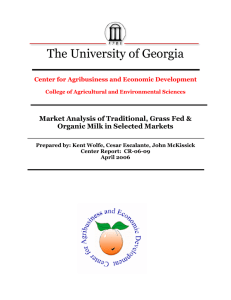 The University of Georgia  Market Analysis of Traditional, Grass Fed &amp;