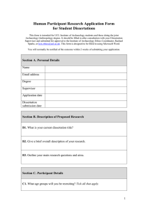 Human Participant Research Application Form for Student Dissertations