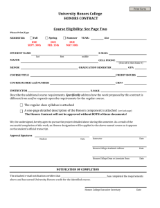 University Honors College HONORS CONTRACT Course Eligibility: See Page Two Print Form