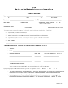MTSU  Faculty and Staff Tuition Reimbursement Request Form Employee Information