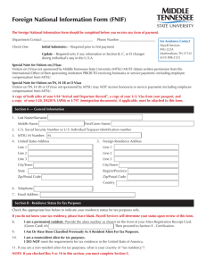 Foreign National Information Form (FNIF)