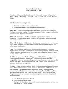 Provost’s Council Minutes Held:  September 29, 2011