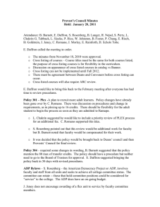 Provost’s Council Minutes Held:  January 20, 2011