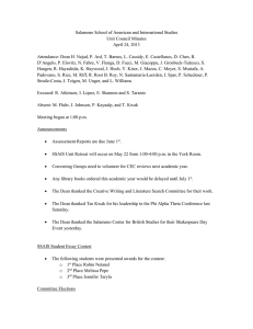 Salameno School of American and International Studies Unit Council Minutes
