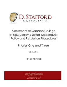 Assessment of Ramapo College of New Jersey’s Sexual Misconduct