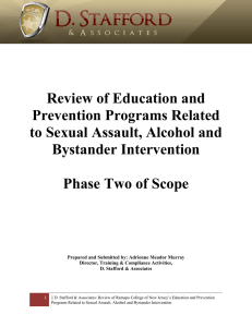 Review of Education and Prevention Programs Related to Sexual Assault, Alcohol and