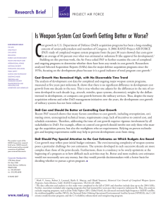 C Is Weapon System Cost Growth Getting Better or Worse?