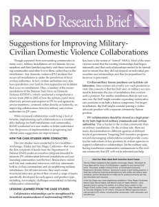 Suggestions for Improving Military- Civilian Domestic Violence Collaborations