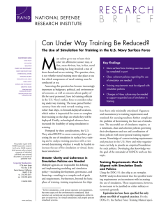 M Can Under Way Training Be Reduced?