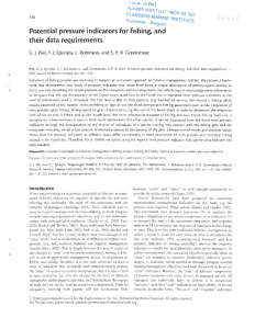 Potential  pressure  indicators for fishing, and their data requirements