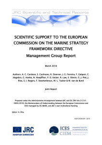 SCIENTIFIC SUPPORT TO THE EUROPEAN COMMISSION ON THE MARINE STRATEGY FRAMEWORK DIRECTIVE