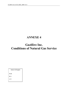 Gazifère Inc. Conditions of Natural Gas Service ANNEXE 4