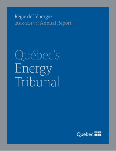 Québec’s Energy Tribunal Régie de l’énergie