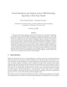Formal Simulation and Analysis of the CASH Scheduling Peter Csaba ¨ Olveczky