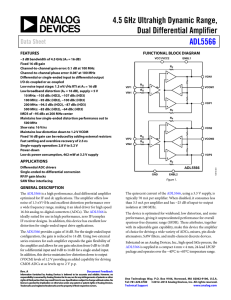 4.5 GHz Ultrahigh Dynamic Range, Dual Differential Amplifier ADL5566 Data Sheet