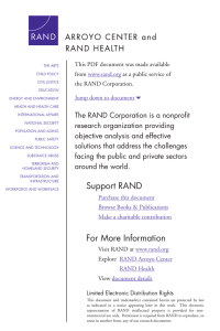 6 The RAND Corporation is a nonprofit om