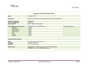 Allocation Factor Information Sheet