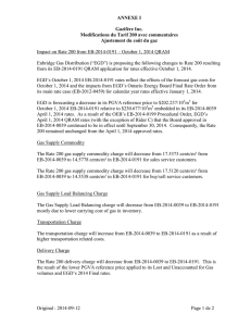 ANNEXE I  Gazifère Inc. Modifications du Tarif 200 avec commentaires