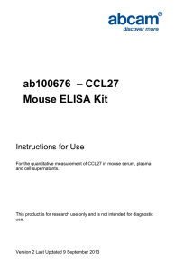 ab100676  – CCL27 Mouse ELISA Kit Instructions for Use