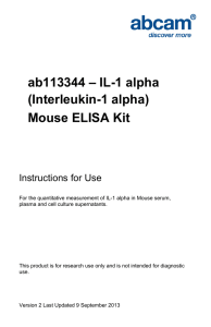 ab113344 – IL-1 alpha (Interleukin-1 alpha) Mouse ELISA Kit Instructions for Use