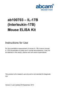 ab100703 – IL-17B (Interleukin-17B) Mouse ELISA Kit Instructions for Use