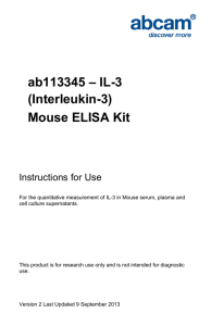 ab113345 – IL-3 (Interleukin-3) Mouse ELISA Kit Instructions for Use