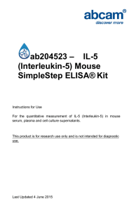 ab204523 –    IL-5 (Interleukin-5) Mouse SimpleStep ELISA® Kit