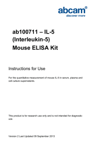 ab100711 – IL-5 (Interleukin-5) Mouse ELISA Kit Instructions for Use