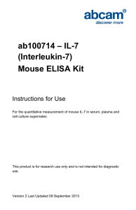 ab100714 – IL-7 (Interleukin-7) Mouse ELISA Kit Instructions for Use