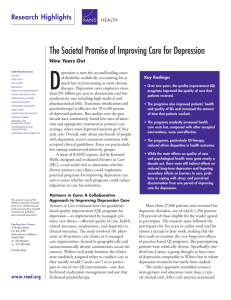 D The Societal Promise of Improving Care for Depression
