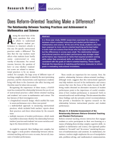 A Does Reform-Oriented Teaching Make a Difference?