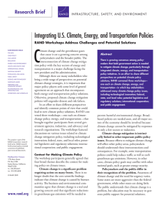 C Integrating U.S. Climate, Energy, and Transportation Policies Research Brief