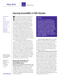 T Improving Accountability in Public Education