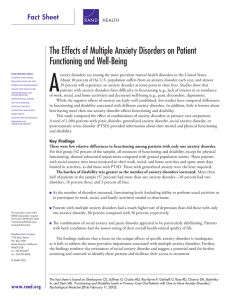 A The Effects of Multiple Anxiety Disorders on Patient Functioning and Well-Being Fact sheet