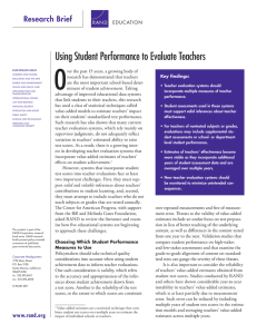 O Using Student Performance to Evaluate Teachers