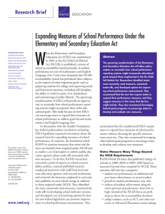 W Expanding Measures of School Performance Under the